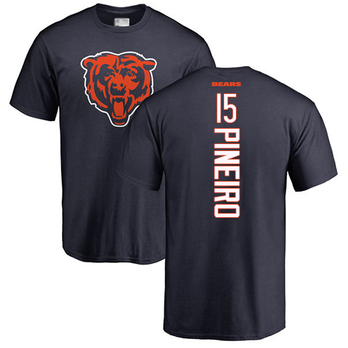 Chicago Bears Men Navy Blue Eddy Pineiro Backer NFL Football #15 T Shirt